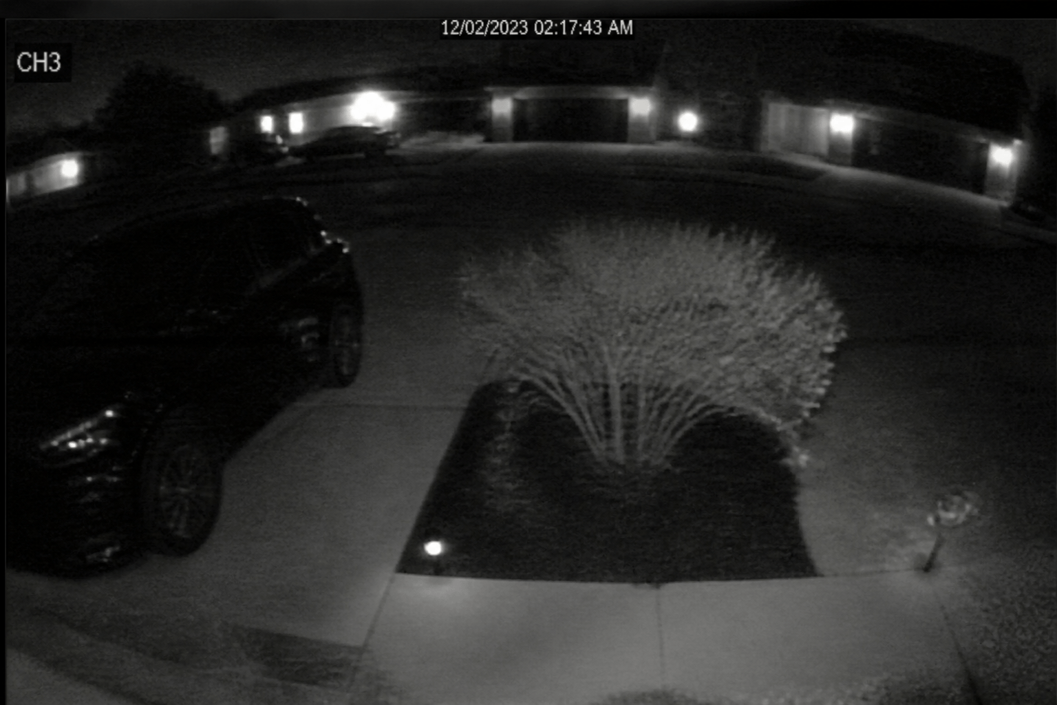 CCTV night vision sharpened — Before