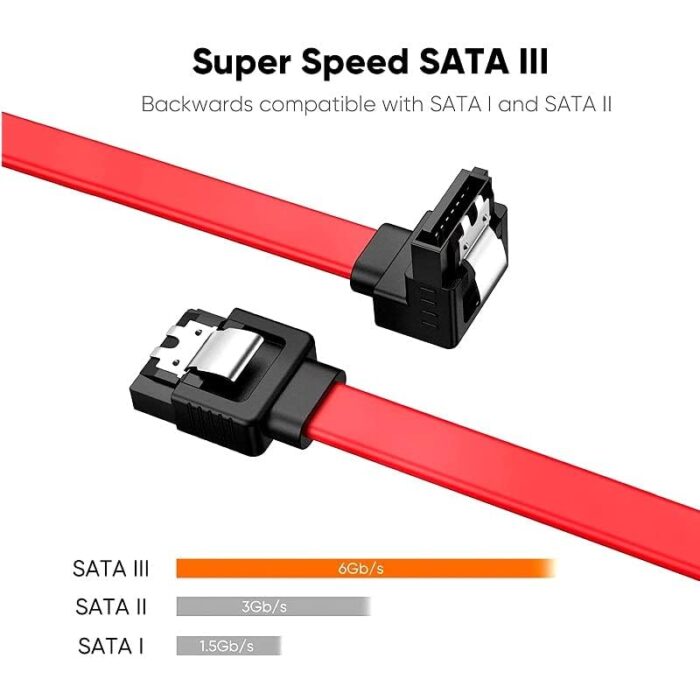 SATA Data Cable - Red/Black - Image 2