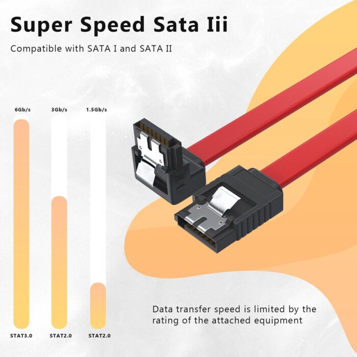 SATA Data Cable - Red/Black - Image 3