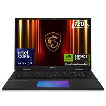 MSI Titan 18 HX AI,Intel Series 2 Core Ultra 9 285HX,46CM UHD+ MiniLED 120Hz Gaming Laptop(96GB/6TB NVMe SSD/Windows 11 Home/GeForce RTX 5090,GDDR7 24GB/Core Black/3.6Kg), A2XWJG-297IN - MSI