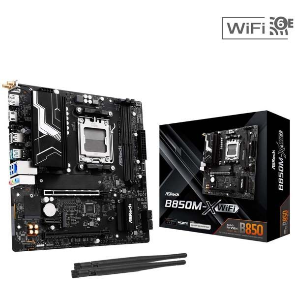 ASRock B850M-X WiFi AM5 Micro ATX Motherboard 1 ASRock B850M-X WiFi AM5 Micro ATX Motherboard - Asrock
