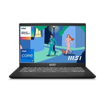 MSI Modern 14, Intel 12Th Gen. I7-1255U, 36Cm FHD 60Hz Laptop(16GB/512GB NVME SSD/Windows 11 Home/Bluetooth/Mso 2021/Intel Iris Xe Graphics/Classic Black/1.4Kg), C12MO-1211IN - MSI