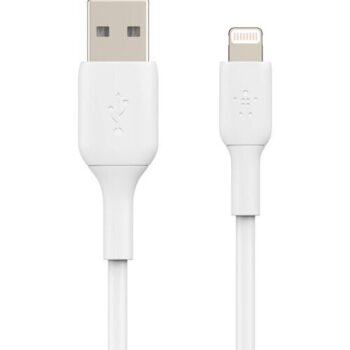 Belkin BoostCharge Braided USB-C to Lightning Cable, 6.6 feet, 2M - White - Belkin