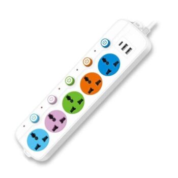 Coconut EB03, 5 Sockets, USB & Type-C, 3m Cable, LED & Switch Control - Coconut