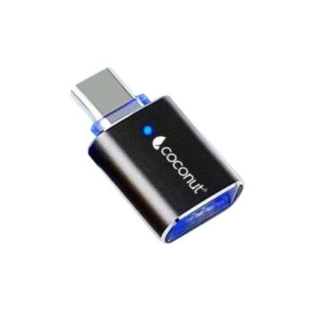 coconut OT01 USB 3.0 to Type C OTG Adapter, Aluminum Body (Black) - Coconut