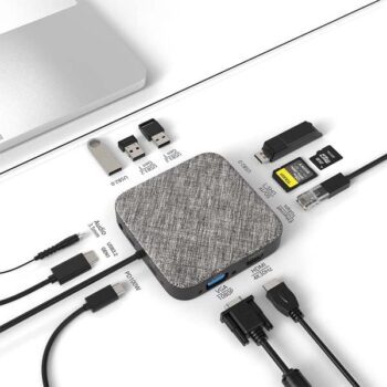 Circle Rootz Type-C 4-in-1 Hub with Ethernet USB-C to 3 USB Ports 1Gbps LAN Adapter (10/100/1000 Mbps) - Circle