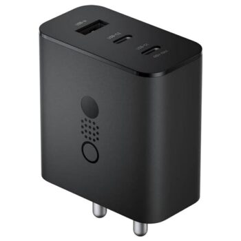 CMF by Nothing C332 65W Type A and Type C 3-Port Fast Charger (Adapter Only, GaN Technology, Dark Grey) - CMF