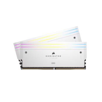 Corsair Dominator Titanium RGB 64GB (2x32GB) DDR5 6000MHz CL30 RAM - White - Corsair