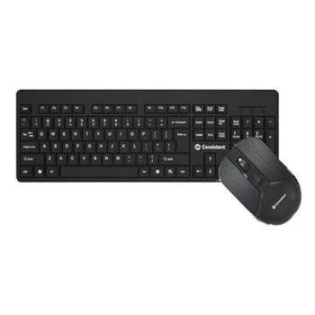 Consistent Voice Wireless Keyboard and Mouse (CMW401) Keyboard 2.4 GHz & Bluetooth 5.0 Connectivity, Noiseless Experience, Compact Size, Shortcut Keys Function. - Consistent
