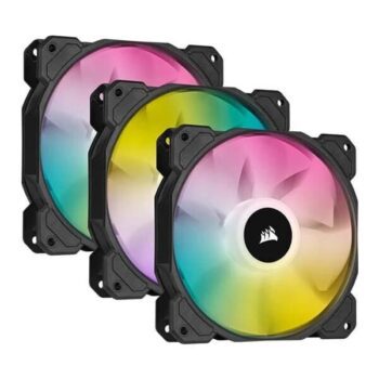 Corsair ICUE SP120 RGB Elite Black Cabinet Fan With Lighting Node Core (Triple Pack) - Corsair