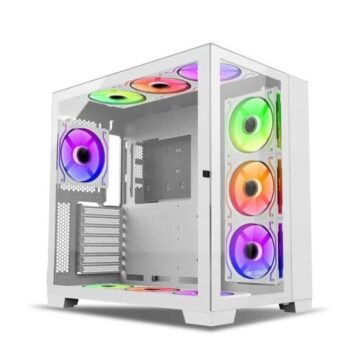 Ant Esports Crystal XL ARGB (ATX) Mid Tower Cabinet (White) - Ant Esports