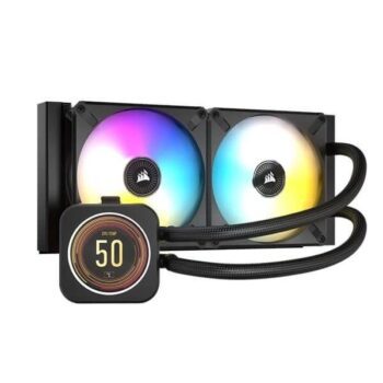 Corsair ICUE H100i Elite LCD Display CPU Liquid Cooler (Black) - Corsair