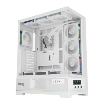 Dawg Y 990 ARGB E-ATX Mid Tower White Case with Pre-installed 360mm AIO Cooler - daWg