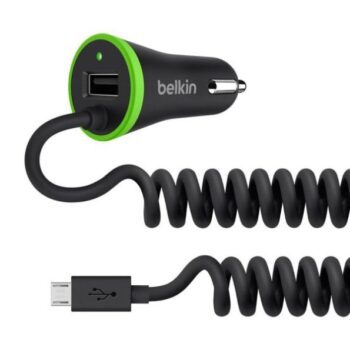 Belkin USB-A with Coiled Micro USB Cable (4 Foot) Car Charger Adapter - Belkin