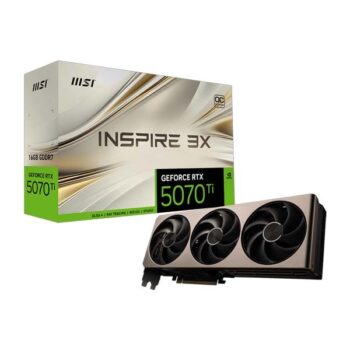 MSI RTX 5070 Ti Inspire 3X OC 16GB GDDR7 Graphics Card (G507T-16I3C) - MSI