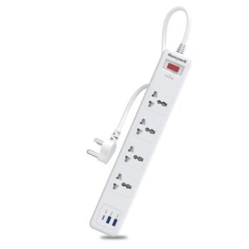 Honeywell 4 Outlet Surge Protector with 1xType C with PD & 2xUSB – White - Honeywell