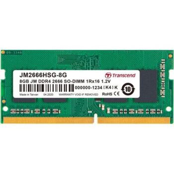 Transcend 8GB (1 X 8GB) JetRam DDR4 2666 MHz 1Rx16 CL19 SO-DIMM Laptop RAM - Transcend