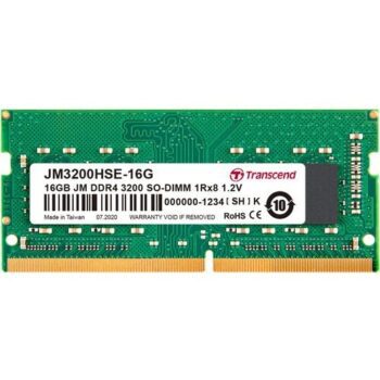 Transcend 16GB (1 x 16GB) JetRam DDR4 3200 MHz CL22 1Rx8 Unbuffered SO-DIMM Laptop RAM - Transcend