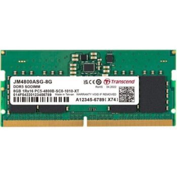 Transcend JetRam 8GB (1 x 8GB) DDR5 4800MHz CL40 SO-DIMM Laptop RAM - Transcend