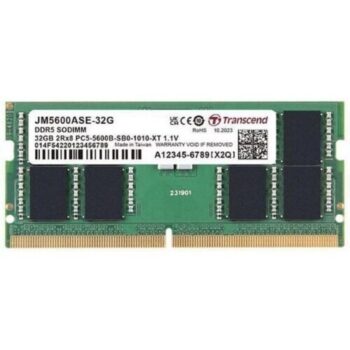 Transcend 32GB (1 X 32GB) JetRam DDR5 5600MHz CL46 SO-DIMM Laptop RAM - Transcend