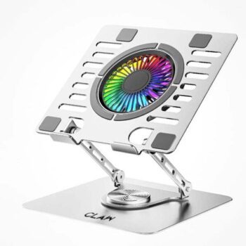 CLAW Lift Max X16 Laptop Stand with RGB Cooling Fan (Silver) - CLAW