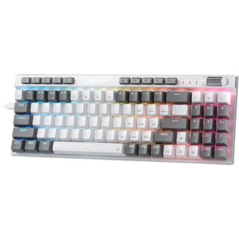 Redragon Magicwand SE K655 75% Wired Mechanical Keyboard White and Grey (Quiet Linear Red Switch) - Redragon