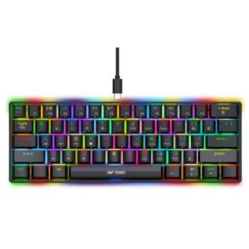 Ant Esports MK1300 V2 Mechnical Wired Gaming keyboard Black Hot-Swappable Per-Key RGB Brown Outemu Switches - Ant Esports