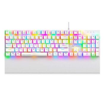 Ant Esports MK4100 RGB Mechanical Wired Gaming Keyboard Hot-Swappable Per-Key RGB Red Outemu Switches (White) - Ant Esports