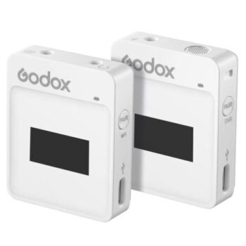 Godox MoveLink II M1 Wireless Lavalier Microphone System with Transmitters and Receiver for DSLR Cameras and Camcorders (White) - GODOX