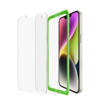 Belkin Tempered Glass Screen Protector Guard for iPhone 14 plus/13 Pro Max with Easy Installation Frame - 2 Pack - Belkin