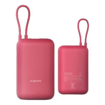 Xiaomi Pocket 10000mAh 22.5W Fast Charging Power Bank with Built-in Cable (Pink) - Xiaomi