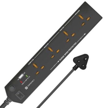 Portronics Power Plate 4 Extension Board with 4 Universal Sockets (Black) - Portronics