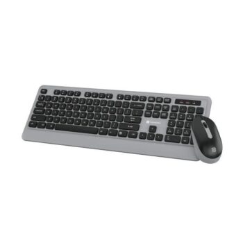 Portronics Key5 Combo Wireless Keyboard and Mouse Set, with 2.4 GHz USB Receiver, Silent Keystrokes, 1200 DPI Optical Tracking, Full-Sized Keyboard, Multimedia Keys for PC, Laptop & USB Supported Devices (Grey) - Portronics