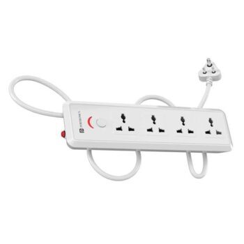 Portronics Power Plate 11 1500W Extension Board with 4 Power Sockets (White) - Portronics