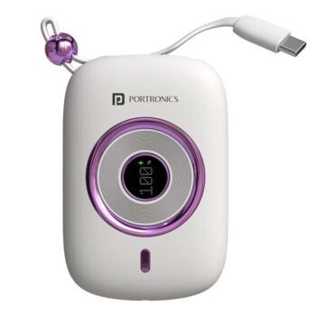 Portronics Power Shutter Pro 35W 10000mAh SuperFast Charging Wired Powerbank (White) - Portronics