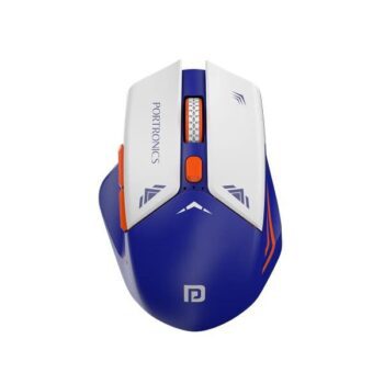 Portronics Vader Pro Wireless Gaming Mouse with 2.4 GHz Receiver, 6 Buttons, Thumb Support, High-Precision Tracking, Ergonomic Comfort, Adjustable Optical DPI for Laptop, PC, Mac(Blue) - Portronics