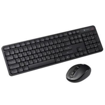 Portronics Key8 Combo Wireless Keyboard and Mouse Set with 2.4 GHz Wireless, Large Keycaps, 104 Keys, Adjustable Mouse Sensitivity, 12 Multimedia Hotkeys, USB Receiver for PC, Laptop, Mac (Black) - Portronics