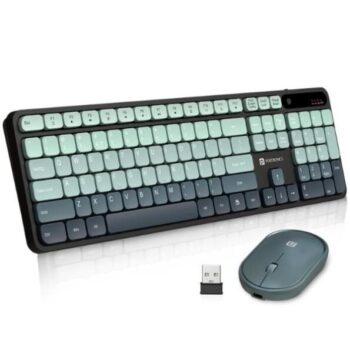 Portronics Key11 Combo Rechargeable Wireless Keyboard and Mouse Set, Bluetooth 5.3&2.4GHz Wireless,Type-C Fast Charging,Gradient Keys, Noiseless Typing, High Precision Mouse, for PC&Laptop(Blue) - Portronics