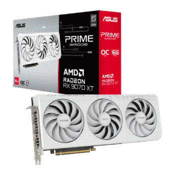 ASUS Prime AMD Radeon RX 9070 XT OC Edition White 16GB GDDR6 Graphics Card - Asus