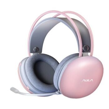 AULA S505 USB Wired Gaming Headphones with Mic for PC (Pink) - AULA