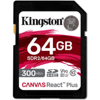 Kingston 64GB Canvas React Plus UHS-II SDXC Memory Card52 - Kingston