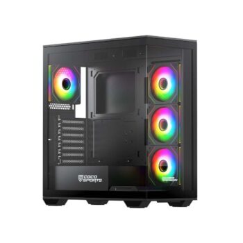 Coconut Stark Z9 Glass Mid Tower Gaming Cabinet - Black - Coconut