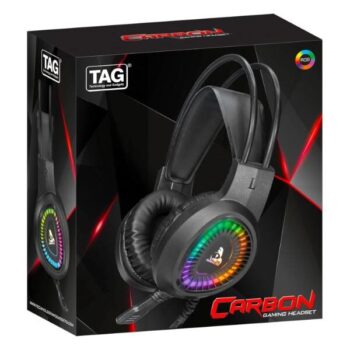 TAG Gamerz Carbon Wired Over Ear Gaming Headphones with Mic - TAG