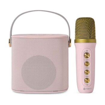 Toreto Jukebox Wireless Bluetooth Speaker 10W with Wireless Karaoke Mic (Pink) - Toreto