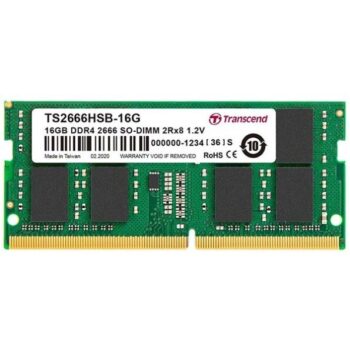 Transcend 16GB (1 X 16GB) DDR4 2666MHz SO-DIMM 2Rx8 1Gx8 CL19 1.2V Laptop RAM - Transcend
