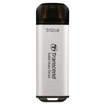 Transcend 300C 512GB USB C Portable External SSD (Silver) - Transcend