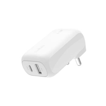 Belkin BoostCharge 42W Dual Port Wall Charger, USB-C + USB-A Charger Fast Charging for iPhone 16, 16 Plus, 16 Pro, 16 Pro Max, iPhone 15, Galaxy S24, Plus, Ultra, iPad, Pixel, AirPods & More - White - Belkin