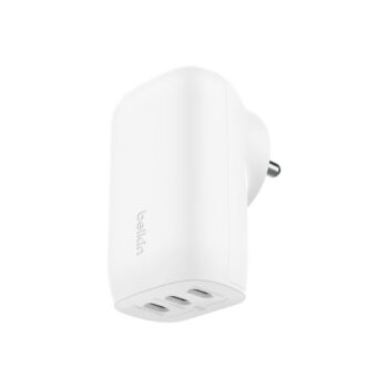 Belkin 67W (25W + 20W + 20W) 3-Port USB-C (Type C) Wall Charger/Adapter, Fast Charging for iPhone 15, 14, 13, 12, iPad & Other USB-C suported Devices - White - Belkin