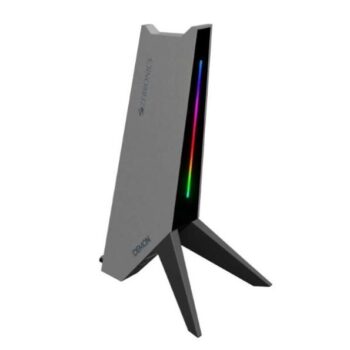 ZEBRONICS Zeb-Demon Tabletop Over Ear Gaming Wired Headphone Stand with RGB Led, Dual USB Ports, 3.5Mm Jack, Abs Material, 1.5 Meter USB Cable, Anti-Skid Bottom Grip and with Microphone - Zebronics