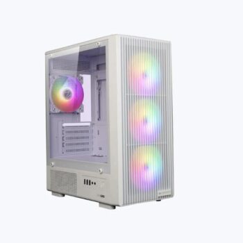 ZEBRONICS Zeb Grid mATX Cabinet (White) - Zebronics